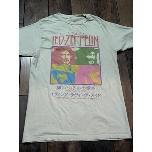 Vintage Led Zeppelin Licensed Graphic Tee, Japanese Text, Size Small